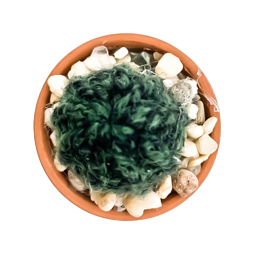 Knit Cactus // Barrel Cactus, Knit Cactus Planted in Mini Terracotta Pot // Boho Home Decor // Home Office Decor // Desk Accessory